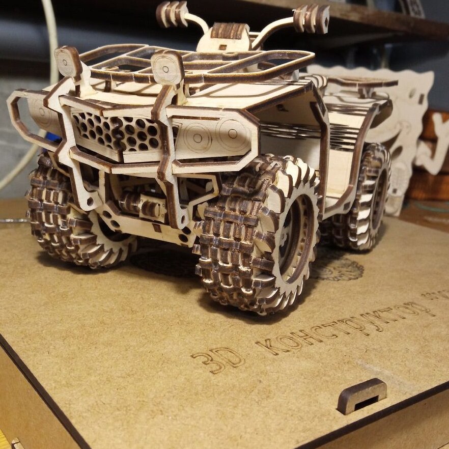 Intra απο ξύλο plywood 3mm-4mm πάχος – ξύλο ATV Quad Bike 3D Wood Model 35x40 cm INTRAVECTRY-MY544461