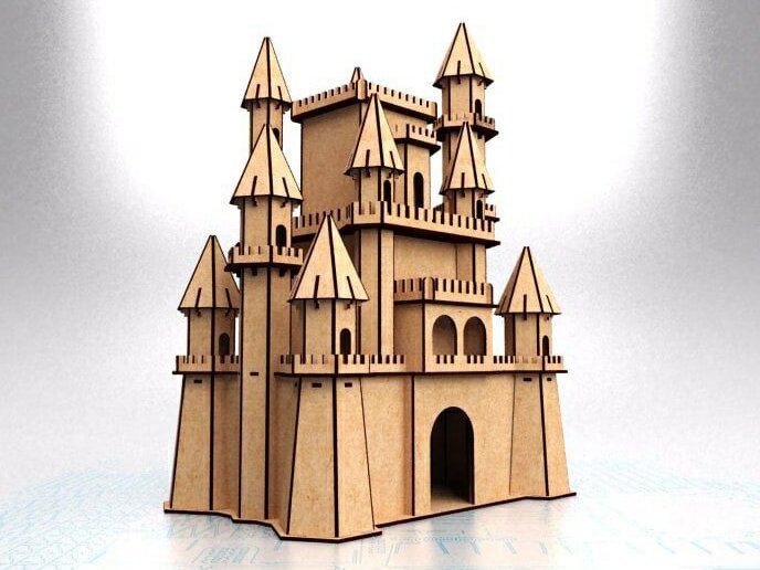 Intra απο ξύλο plywood 3mm-4mm πάχος – ξύλο 3D Ξύλινου παζλ Disney Castle 35x40 cm INTRAVECTRY-MY544466