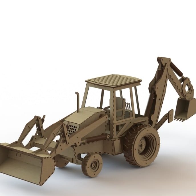 Intra απο ξύλο plywood 3mm-4mm πάχος – ξύλο 3D ξύλινου μοντέλου εκσκαφέας 35x40 cm INTRAVECTRY-MY544477