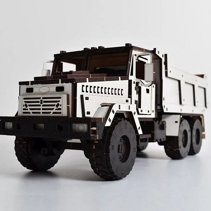 Intra απο ξύλο plywood 3mm-4mm πάχος – ξύλο 3D Ξύλινου Μοντέλου KrAZ Dump Truck 45x50 cm INTRAVECTRY-MY560680