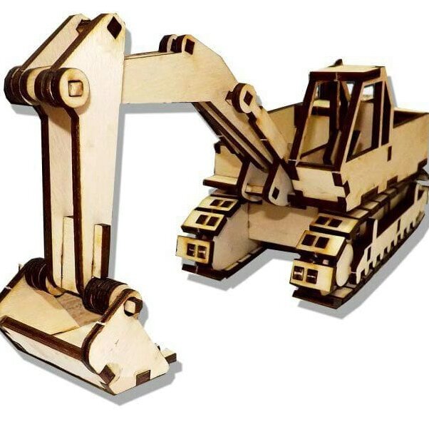 Intra απο ξύλο plywood 3mm-4mm πάχος – ξύλο κιτ παιχνιδιών 3D ξύλινων κατασκευών εκσκαφέων 25x25 cm INTRAVECTRY-MY544484