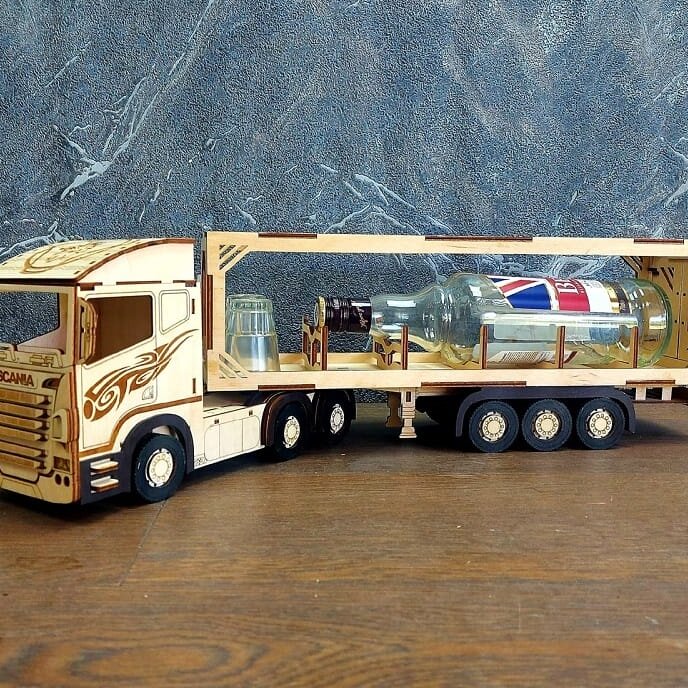 Σετ των 2 Intra απο ξύλο plywood 3mm-4mm πάχος – ξύλο κιτ μοντέλου θήκης φορτηγού Scania 10x10 cm INTRAVECTRY-MY545891