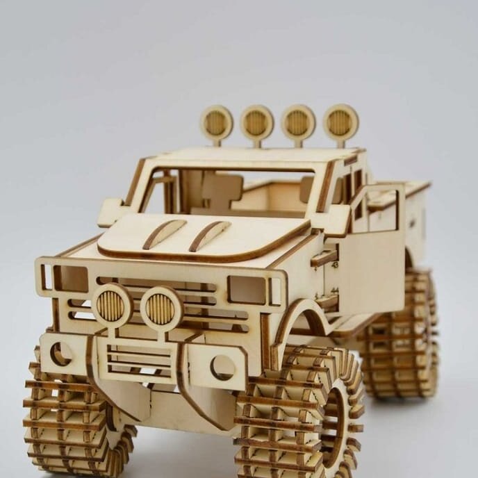 Intra απο ξύλο plywood 3mm-4mm πάχος – Monster Truck 3D Ξύλινο ξύλο παζλ 20x25 cm INTRAVECTRY-MY561252