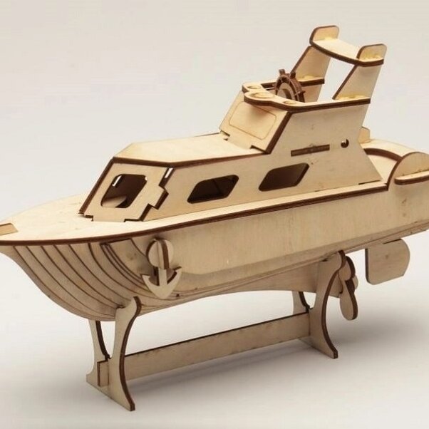 Σετ των 2 Intra απο ξύλο plywood 3mm-4mm πάχος – Yacht 3D Ξύλινο ξύλο παζλ 50x60 cm INTRAVECTRY-MY555127