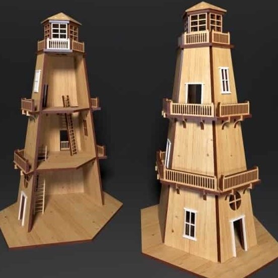 Intra απο ξύλο plywood 3mm-4mm πάχος – ξύλο Κιτ παζλ 3D ξύλινου μοντέλου Lighthouse 20x20 cm INTRAVECTRY-MY544492