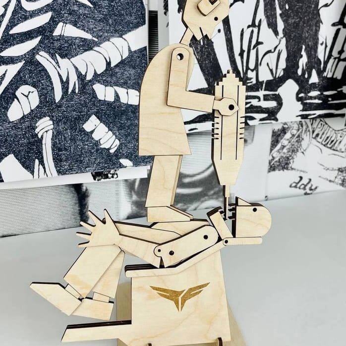 Intra απο ξύλο plywood 3mm-4mm πάχος – ξύλο Κινούμενο μοντέλου Ξύλινης Κατασκευής Demon Dentist 45x50 cm INTRAVECTRY-MY561262