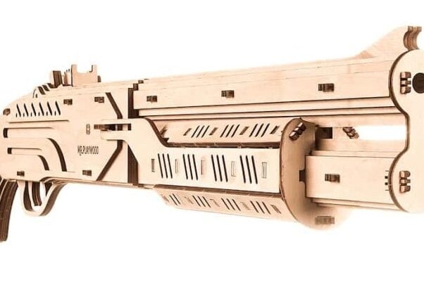 Intra απο ξύλο plywood 3mm-4mm πάχος – ξύλο 3D ξύλινου μηχανικού κιτ παζλ Shotgun Drobovik 45x50 cm INTRAVECTRY-MY561557