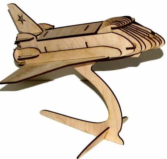 Intra απο ξύλο plywood 3mm-4mm πάχος – ξύλο διαστημικού λεωφορείου Orbiter σε βάση 3D ξύλινου κιτ μοντέλων 40x40 cm INTRAVECTRY-MY555824