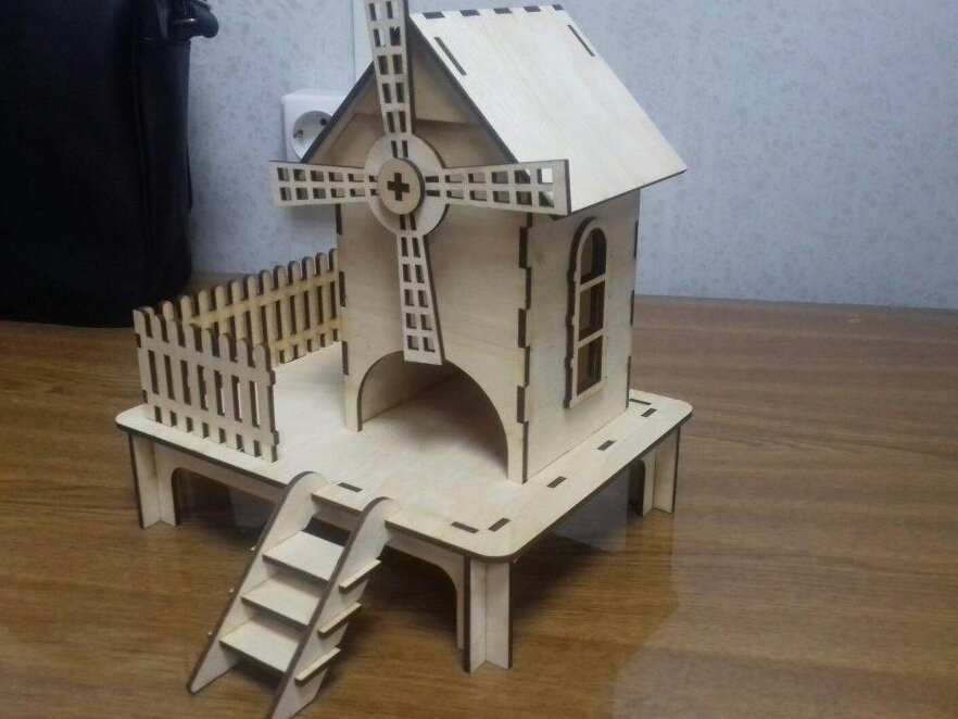 Intra απο ξύλο plywood 3mm-4mm πάχος – Ξύλινο Ξυλοπόδαρο Ανεμόμυλος Τσαγιού 40x40 cm INTRAVECTRY-MY553689