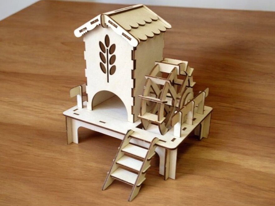 Intra απο ξύλο plywood 3mm-4mm πάχος – Watermill Tea Bag House 25x25 cm INTRAVECTRY-MY544578