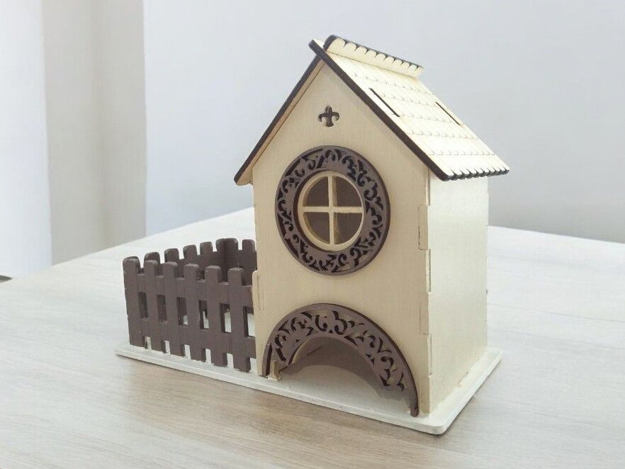 Intra απο ξύλο plywood 3mm-4mm πάχος – Διακοσμητικό Tea House Tea Bag Organizer 25x25 cm INTRAVECTRY-MY544581