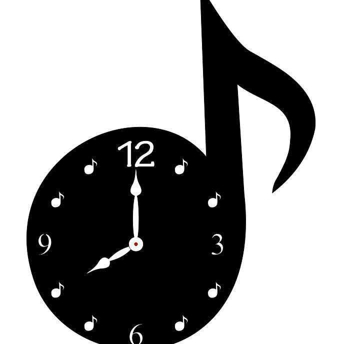 Σετ των 3 Intra απο ξύλο plywood 3mm-4mm πάχος – Ρολόι σημειώσεων μουσικής 20x20 cm INTRAVECTRY-MY560143