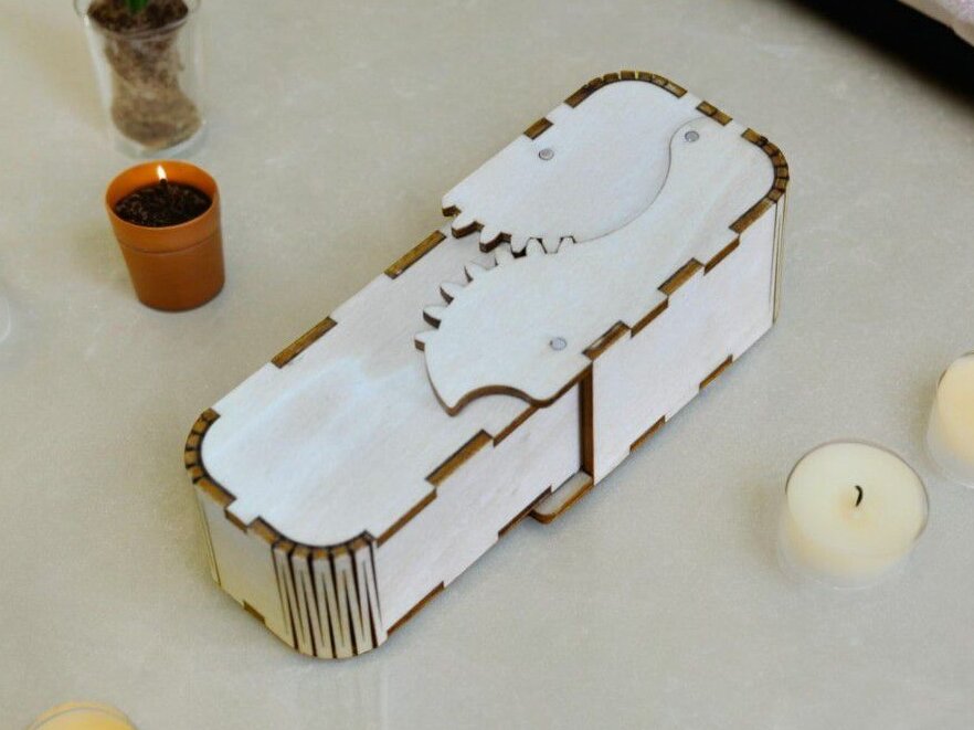 Σετ των 3 Intra απο ξύλο plywood 3mm-4mm πάχος – Ξύλινη θήκη γυαλιών με καπάκι μεντεσέ 40x40 cm INTRAVECTRY-MY560152