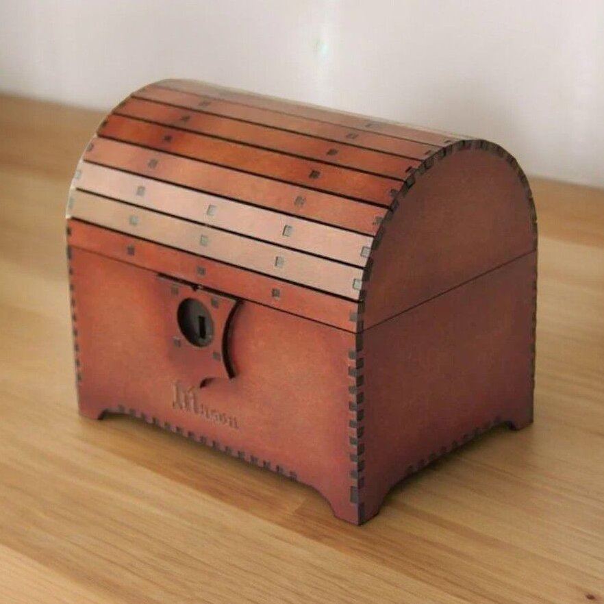 Σετ των 3 Intra απο ξύλο plywood 3mm-4mm πάχος – Κουτί θησαυρού με κλειδαριά 45x50 cm INTRAVECTRY-MY552917