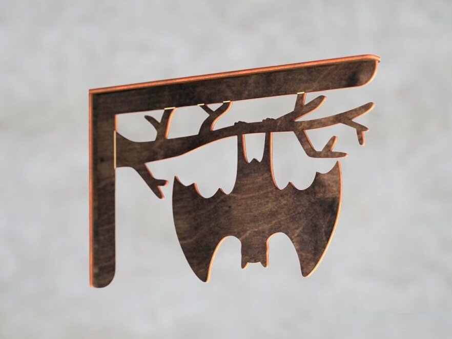 Σετ των 3 Intra απο ξύλο plywood 3mm-4mm πάχος – Διακόσμηση τοίχου αποκριάτικων νυχτερίδων 25x30 cm INTRAVECTRY-MY560173