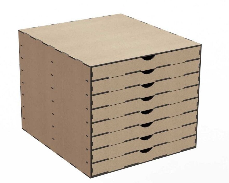 Intra απο ξύλο plywood 3mm-4mm πάχος – 8 Συρτάρια Ντουλάπι αρχείων μεγέθους Α4 30x35 cm INTRAVECTRY-MY554260