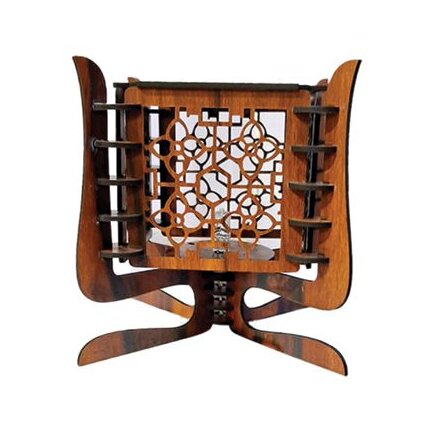 Σετ των 2 Intra απο ξύλο plywood 3mm-4mm πάχος – Ξύλινο Επιτραπέζιο Φωτιστικό Floral Design 40x40 cm INTRAVECTRY-MY554283