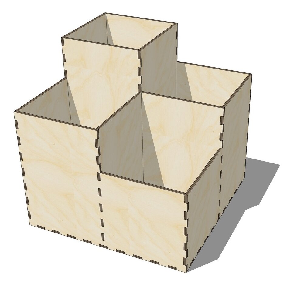 Σετ των 2 Intra απο ξύλο plywood 3mm-4mm πάχος – ξύλο οργάνωσης γραφείου 4 διαμερισμάτων κόντρα πλακέ 40x45 cm INTRAVECTRY-MY558432