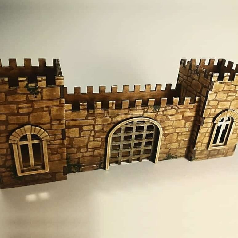 Σετ των 2 Intra απο ξύλο plywood 3mm-4mm πάχος – Οργάνωση γραφείου Castle Pen Holder με σύνθετο ξύλο τέχνης χαρακτικής πέτρας 12x15 cm INTRAVECTRY-MY558440