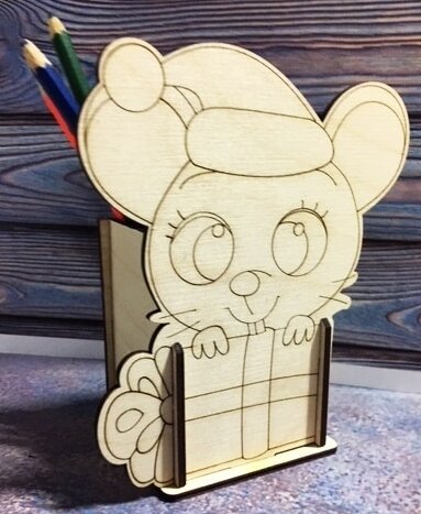 Σετ των 2 Intra απο ξύλο plywood 3mm-4mm πάχος – ξύλο προτύπου θήκης μολυβιού ποντικιού 30x30 cm INTRAVECTRY-MY558449