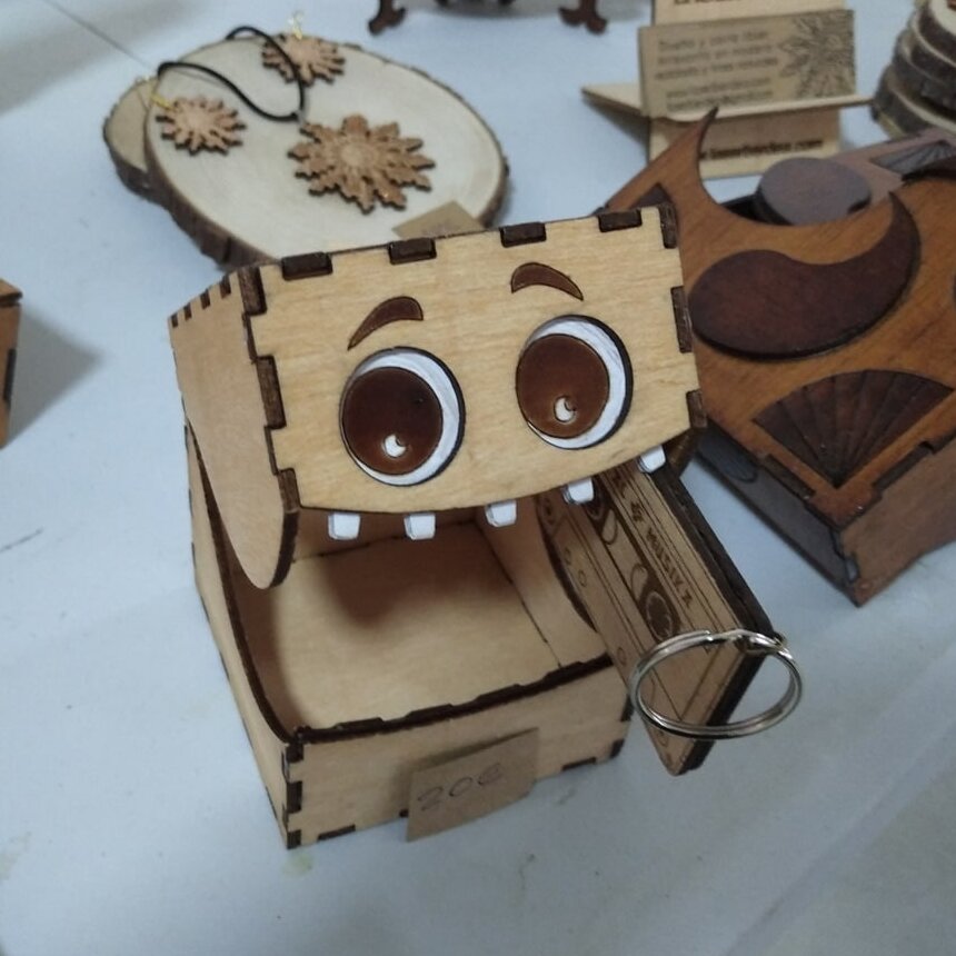 Intra απο ξύλο plywood 3mm-4mm πάχος – Μίνι Monster Candy Box 25x25 cm INTRAVECTRY-MY557072