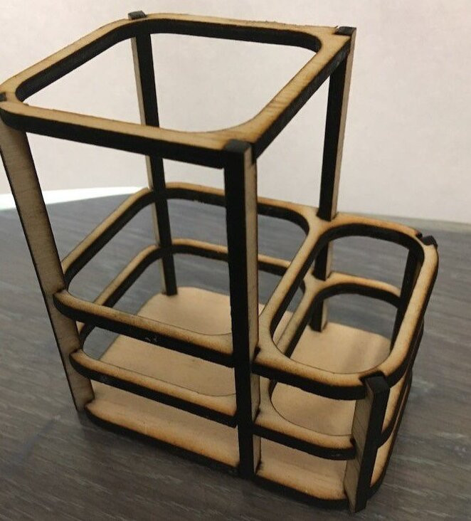 Σετ των 2 Intra απο ξύλο plywood 3mm-4mm πάχος – Βάση για στυλό με στρώσεις 30x30 cm INTRAVECTRY-MY558411