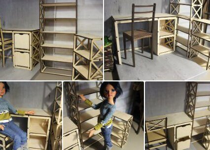 Intra απο ξύλο plywood 3mm-4mm πάχος – Έπιπλα γραφείου μινιατούρα ντουλαπιού Τραπεζάκι καρέκλας κουκλόσπιτου CDR 20x20 cm INTRAVECTRY-MY544858