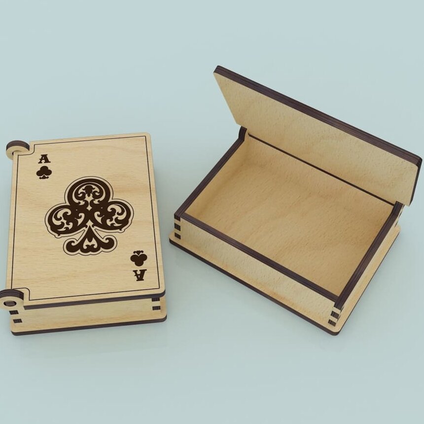 Σετ των 3 Intra απο ξύλο plywood 3mm-4mm πάχος – Ξύλινο κουτί με τραπουλόχαρτα 40x45 cm INTRAVECTRY-MY561476