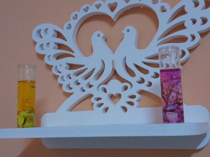 Intra απο ξύλο plywood 3mm-4mm πάχος – Ξύλινο ράφι Bird Heart 40x45 cm INTRAVECTRY-MY557096