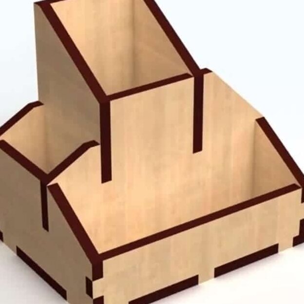 Σετ των 2 Intra απο ξύλο plywood 3mm-4mm πάχος – Απλή θήκη για στυλό ξύλο οργανωτή γραφείου γραφείου 20x25 cm INTRAVECTRY-MY558441