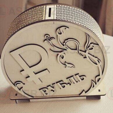 Σετ των 3 Intra απο ξύλο plywood 3mm-4mm πάχος – ξύλο 3 στυλ Piggy Bank σε σχήμα νομίσματος 40x40 cm INTRAVECTRY-MY560204