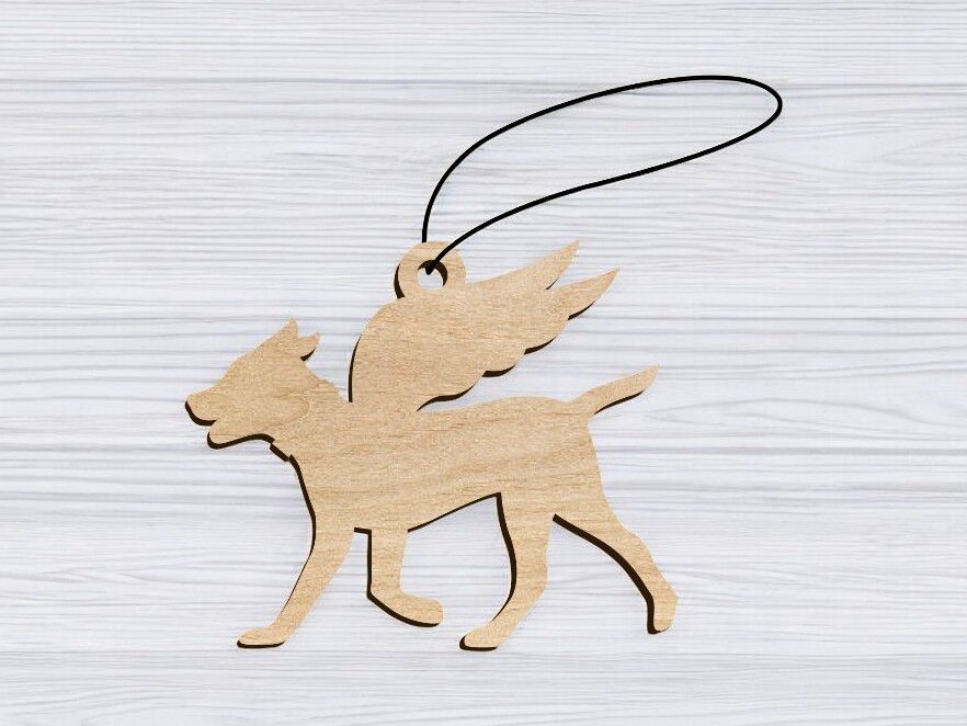 Σετ των 3 Intra απο ξύλο plywood 3mm-4mm πάχος – Κενή χειροτεχνία Χριστουγεννιάτικου στολίδι αναμνηστικού σκύλου 40x45 cm INTRAVECTRY-MY559782