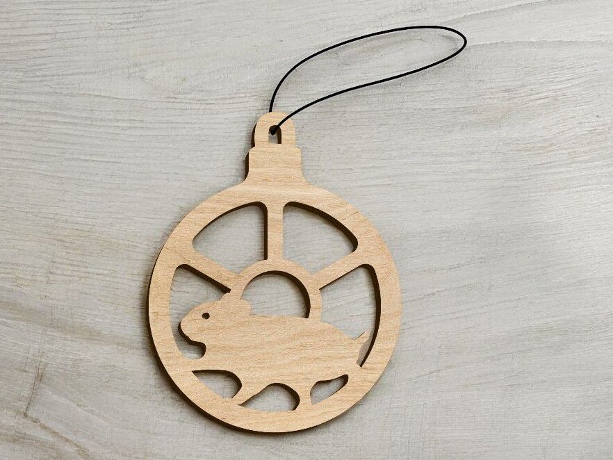 Σετ των 3 Intra απο ξύλο plywood 3mm-4mm πάχος – Χριστουγεννιάτικο μπιχλιμπίδι ποντικιού 15x20 cm INTRAVECTRY-MY548325