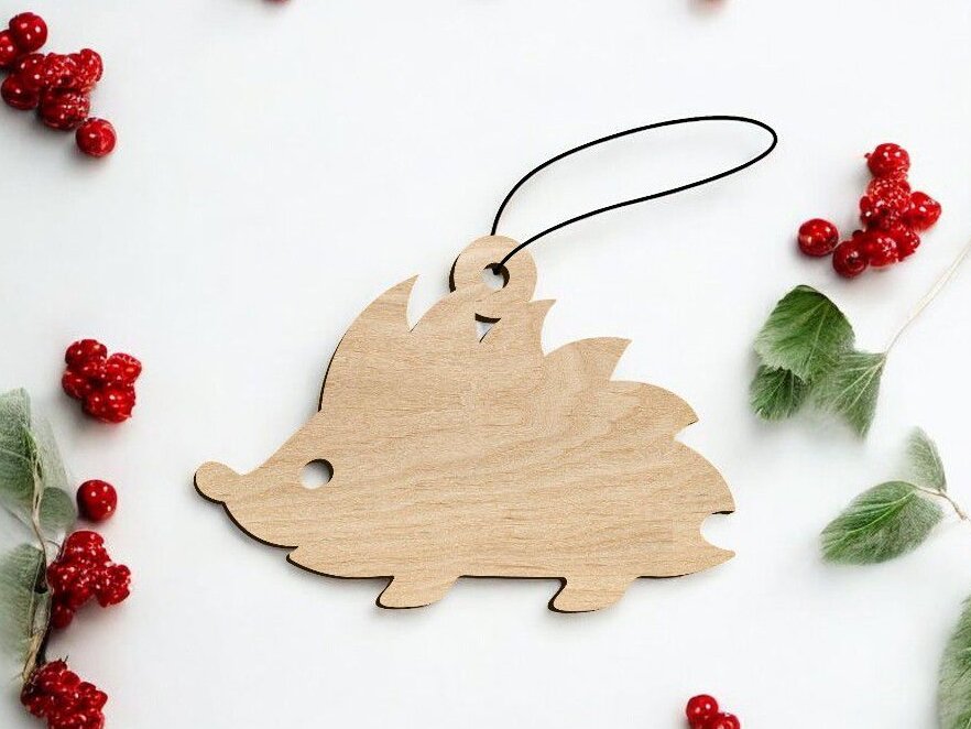 Σετ των 3 Intra απο ξύλο plywood 3mm-4mm πάχος – Σκαντζόχοιρος Χριστουγεννιάτικη διακόσμηση 15x20 cm INTRAVECTRY-MY545589