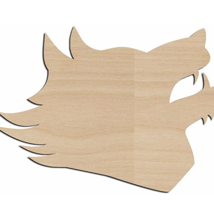 Σετ των 3 Intra απο ξύλο plywood 3mm-4mm πάχος – ξύλο σχήματος αποκοπής ξύλου με κεφαλή λύκου 40x45 cm INTRAVECTRY-MY561287