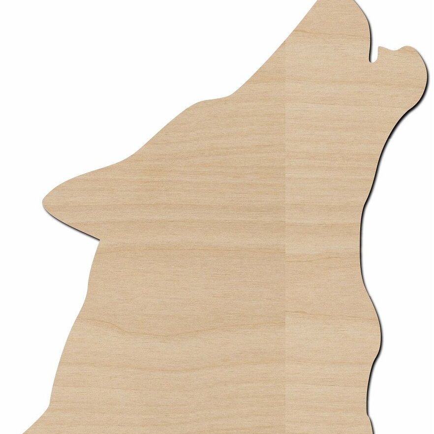 Σετ των 3 Intra απο ξύλο plywood 3mm-4mm πάχος – Το ουρλιαχτό κεφαλάκι του λύκου ημιτελές ξύλο σχήματος αποκοπής ξύλου 15x15 cm INTRAVECTRY-MY551120