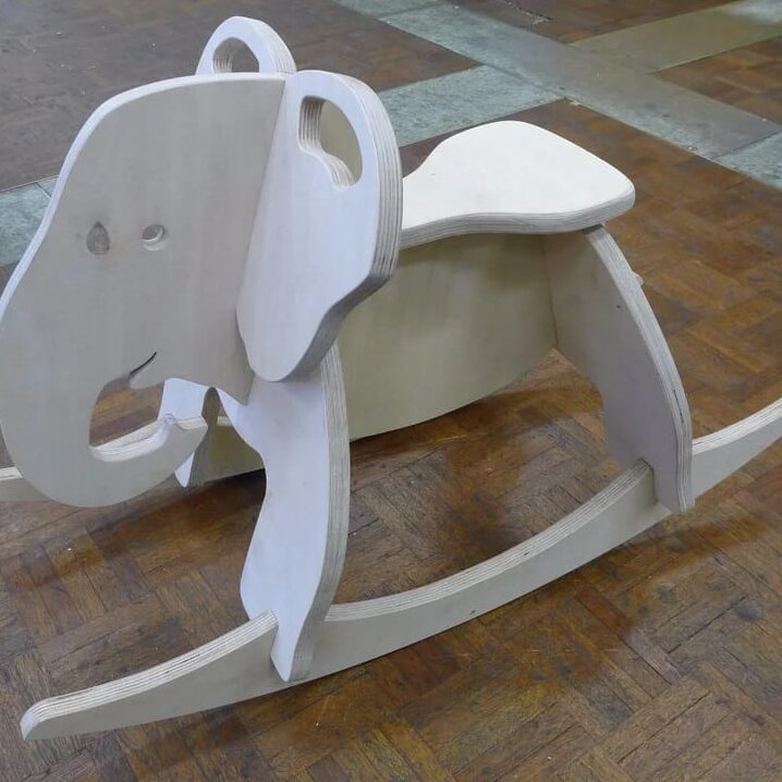 Σετ των 3 Intra απο ξύλο plywood 3mm-4mm πάχος – ξύλο Κουνιστή Καρέκλα Ελέφαντα 30x30 cm INTRAVECTRY-MY545138