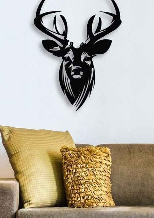 Intra απο ξύλο plywood 3mm-4mm πάχος – ξύλο Deer Metal Wall Art for Home Decor DXF 25x25 cm INTRAVECTRY-MY552338