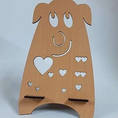 Σετ των 3 Intra απο ξύλο plywood 3mm-4mm πάχος – Βάση στήριξης τηλεφώνου με χαριτωμένα ζώα με ξύλο μοτίβο αποκοπής Love Hearts 30x30 cm INTRAVECTRY-MY545163