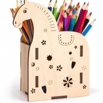 Σετ των 3 Intra απο ξύλο plywood 3mm-4mm πάχος – Ξύλινο ξύλο μολυβοθήκης για στυλό αλόγου 30x30 cm INTRAVECTRY-MY545170