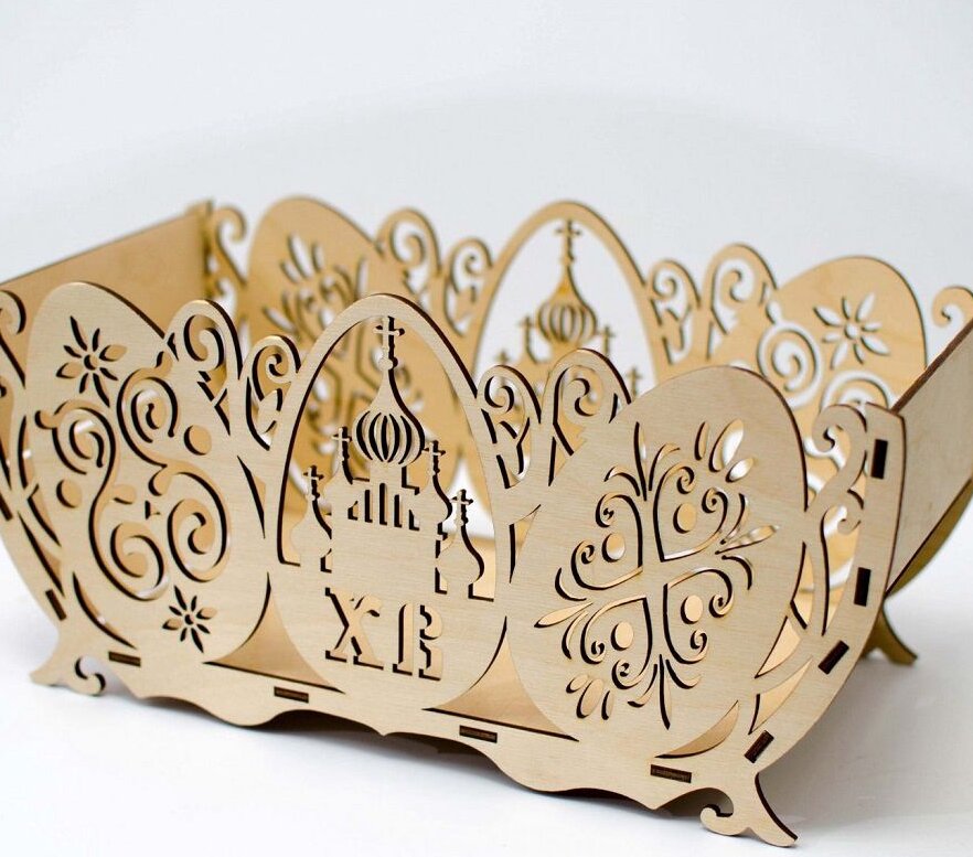 Σετ των 3 Intra απο ξύλο plywood 3mm-4mm πάχος – Πασχαλινό καλάθι για αυγά και γλυκά ξύλο 30x30 cm INTRAVECTRY-MY547753