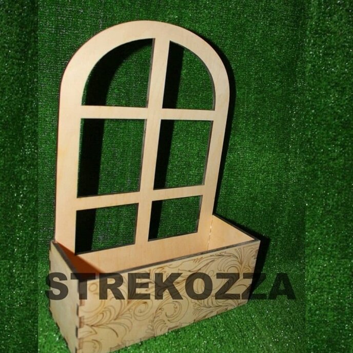 Σετ των 3 Intra απο ξύλο plywood 3mm-4mm πάχος – ξύλο λουλουδιών σε κοίλο παράθυρο 10x10 cm INTRAVECTRY-MY561363