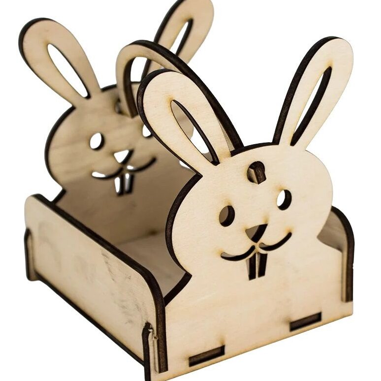 Σετ των 3 Intra απο ξύλο plywood 3mm-4mm πάχος – Ξύλινο Πάσχα Λαγουδάκι καλάθι 45x50 cm INTRAVECTRY-MY547767