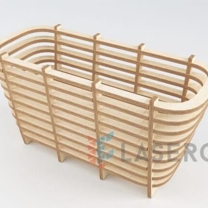 Intra απο ξύλο plywood 3mm-4mm πάχος – ξύλο Βάζου Παραμετρικού Καλαθιού 45x50 cm INTRAVECTRY-MY554895