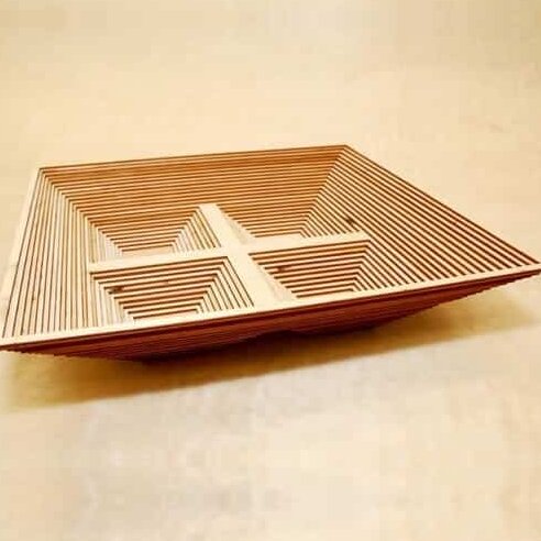 Intra απο ξύλο plywood 3mm-4mm πάχος – Ξύλινη στρωμένη λίμα καλάθι φρούτων 25x30 cm INTRAVECTRY-MY545205