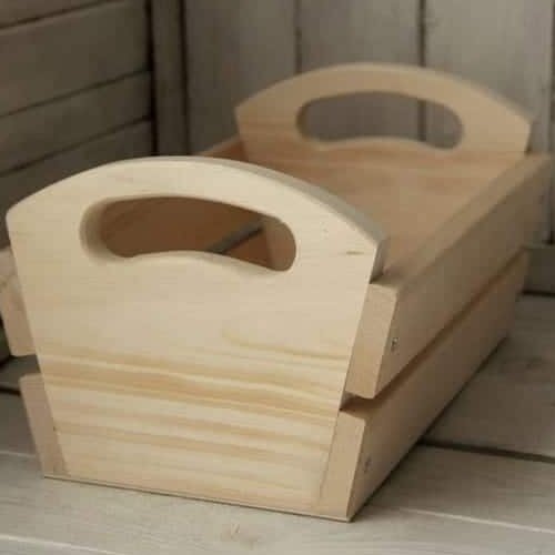 Intra απο ξύλο plywood 3mm-4mm πάχος – Ξύλινο καλάθι δίσκου φρούτων με λίμα με πλαϊνά χερούλια 25x25 cm INTRAVECTRY-MY559095