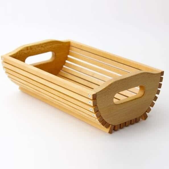 Σετ των 2 Intra απο ξύλο plywood 3mm-4mm πάχος – Ορθογώνιο καλάθι Ξύλινος δίσκος σερβιρίσματος φρούτων με λίμα λαβής 35x40 cm INTRAVECTRY-MY555766