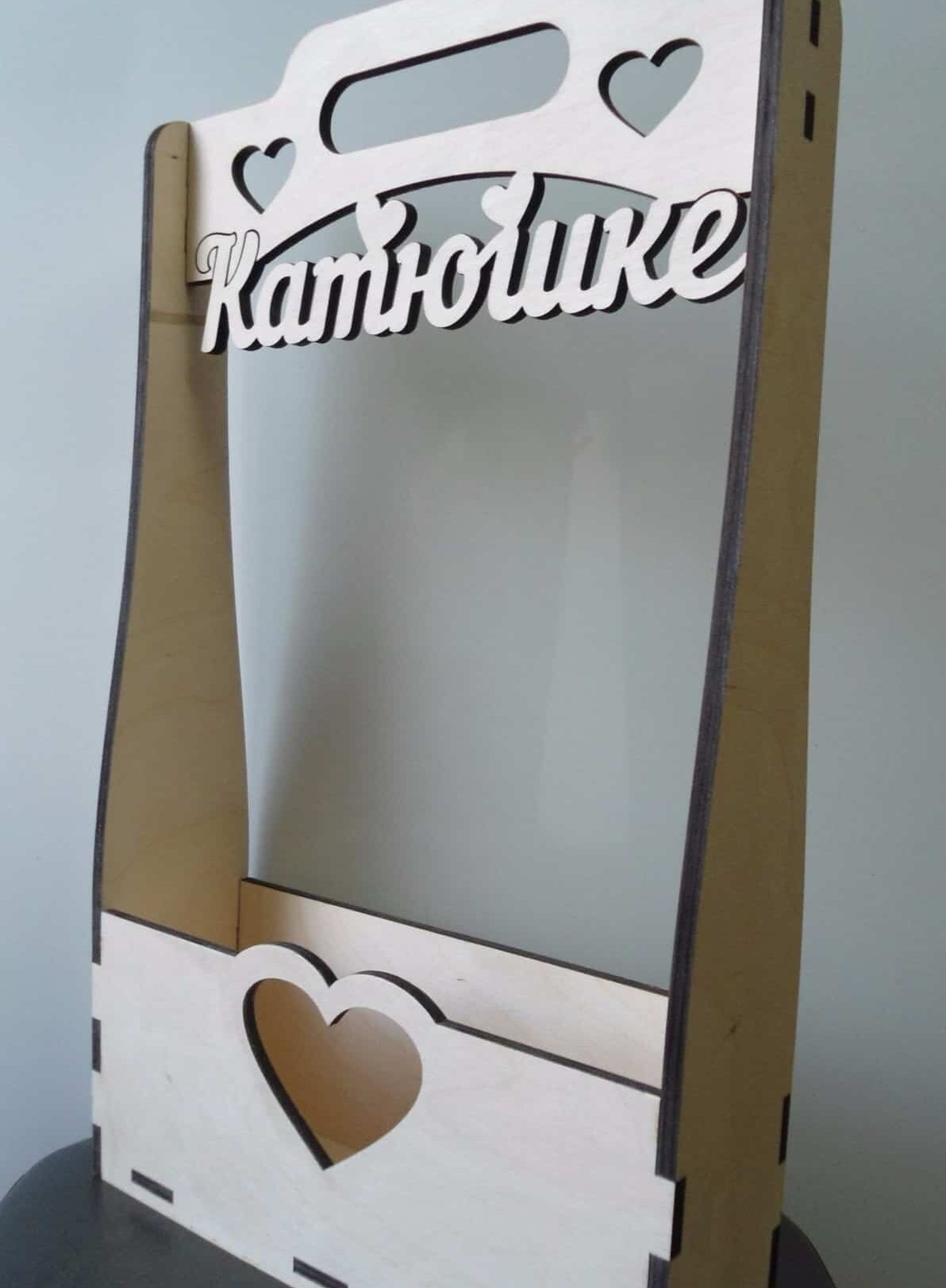 Intra απο ξύλο plywood 3mm-4mm πάχος – Ξύλινο καλάθι συσκευασίας λουλουδιών με λίμα καρδιές 50x60 cm INTRAVECTRY-MY545209