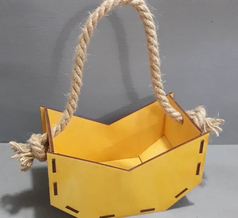 Intra απο ξύλο plywood 3mm-4mm πάχος – ξύλο Μοναδικού Στυλ Σχοινί Κρεμαστό καλάθι λουλουδιών 45x50 cm INTRAVECTRY-MY545211