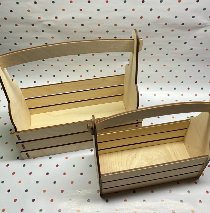 Intra απο ξύλο plywood 3mm-4mm πάχος – Καλάθι λουλουδιών με τριαντάφυλλο 45x50 cm INTRAVECTRY-MY545225